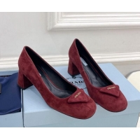 Good Quality Prada Sude Pumps 5.5cm Purple 026020