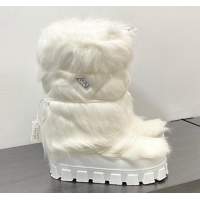 Good Product Prada Wool Apres-Ski Medium Boots White 026038