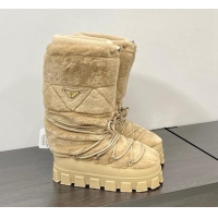 Durable Prada Shearling Apres-Ski Medium Boots Beige 026039