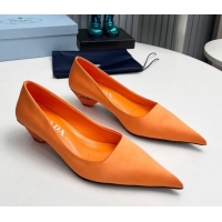 Buy Discount Prada Satin Pumps 4cm Orange 202056