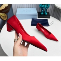 Pretty Style Prada Satin Pumps 4cm Red 202062