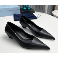 Best Price Prada Leather Pumps 4cm Black 202063