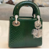 Hot Sell Cheap Dior Mini Lady Dior Bag in Python Leather CD2116 Green 2023