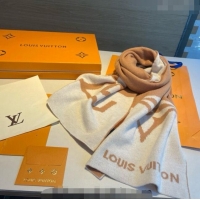 Low Cost Louis Vuitton Knit Cashmere Long Scarf 32x180cm LV122101 White/Brown 2023