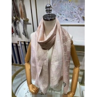 Top Design Gucci Wool and Gold-Tone Long Scarf 50x195cm GG122102 Light Pink 2023