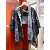 Pretty Style Gucci Wool Long Scarf 45x200cm GG122103 Grey/Black 2023