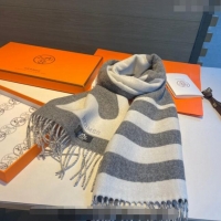 Famous Brand Hermes LOVE Cashmere Long Scarf 30x140cm HS122101 Grey 2023