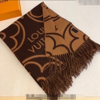 Top Grade Louis Vuitton LV In Bloom Cashmere Wool Long Scarf 70x200cm LV122104 Brown 2023