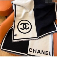 .Famous Brand Chanel Cashmere Long Scarf 70x190cm 1221 White/Black 2023