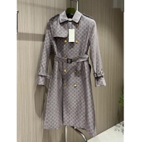 New Style Gucci GG Trench Coat G110928 Pink/Grey 2023