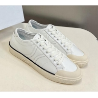 Best Price Celine AS-01 Low Lace-up Alan Sneakers with Triomphe Patch in Calfskin White 204093