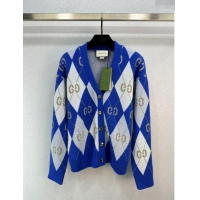 ​Top Grade Gucci Knit Cardigan G122527 Blue 2023