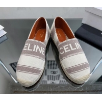 Purchase Celine Flat Espadrilles in Canvas with Celine Signature White/Grey 1204095