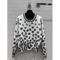 Best Price Dior Cashmere Butterfly Sweater D112710 White 2023