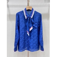 ​Well Crafted Fendi Silk Shirt F122533 Blue 2023