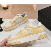 Best Product Chanel Cotton Sneakers G45352 Yellow 120050