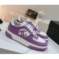 Top Design Chanel Cotton Sneakers G45352 Purple 120051 