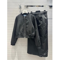 Top Grade Prada Padded Jacket and Skirt P112410 Black 2023