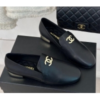 Trendy Design Chanel Calfskin Loafers G45271 Black 201030