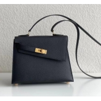 Top Grade Hermes Kelly 20 Mini En Desordre Epsom K20 Balck Gold 2023