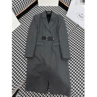 ​Unique Style Prada Wool Coat P112905 Grey 2023