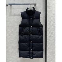 Big Discount Prada Long Down Vest P112907 Black 2023