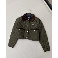 ​Affordable Price Prada Padded Jacket P112916 Green 2023