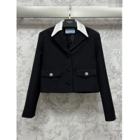 Top Grade Prada Single-breasted Jacket P112920 Black 2023