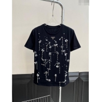 Famous Brand Prada T-shirt with Crystal P112923 Black 2023