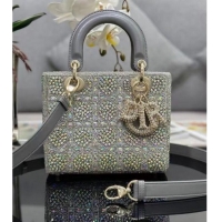 Famous Brand Dior LADY MEDIUM D-LITE BAG M0568O Diamond Embroidery Green