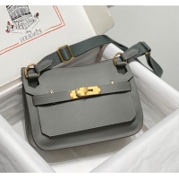 Pretty Style Hermes Jyspiere Mini bag in Swift Leather with Canvas Strap 0908 Storm Grey/Gold 2023