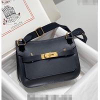 Famous Brand Hermes Jyspiere Mini bag in Swift Leather with Canvas Strap 0908 Black/Gold 2023