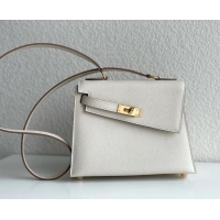 Most Popular Hermes Kelly 20 Mini En Desordre Epsom K20 White Gold 2023