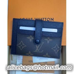 Shop Promotional Louis Vuitton Monogram Canvas Card Holder Wallet 0406 Black 2023