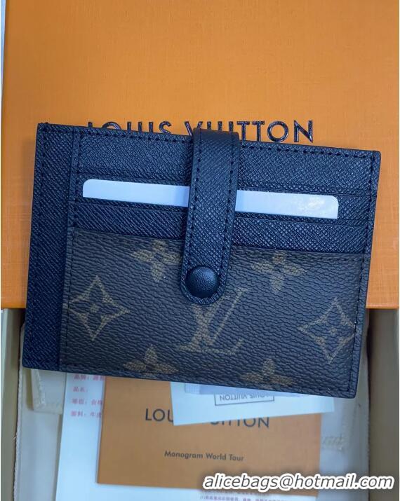 Shop Promotional Louis Vuitton Monogram Canvas Card Holder Wallet 0406 Black 2023