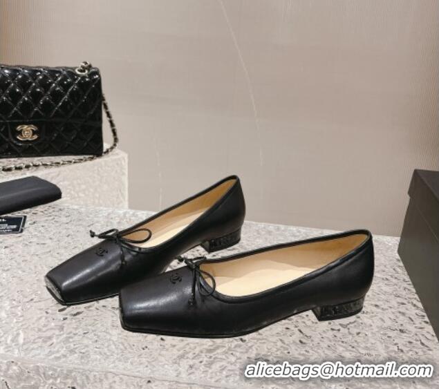 Best Product Chanel Lambskin Square Pumps 3.5cm with Bow CH121307