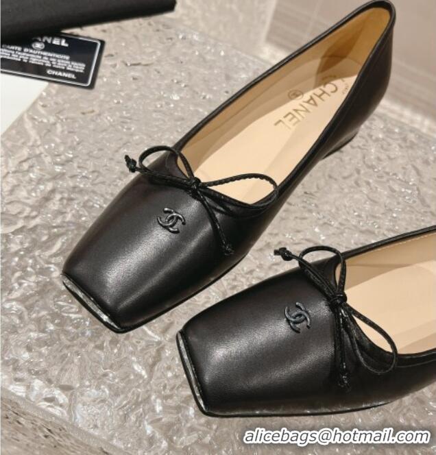 Best Product Chanel Lambskin Square Pumps 3.5cm with Bow CH121307