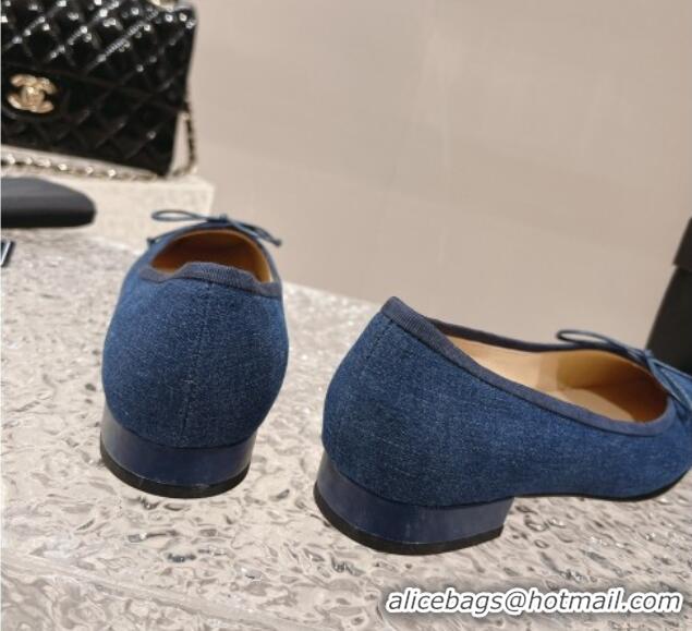 Shop Duplicate Chanel Blue Denim Square Pumps 3.5cm with Bow CH121307