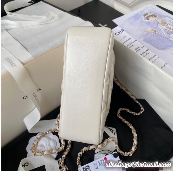 Buy Inexpensive Chanel small flap bag with top handle AS4543 White