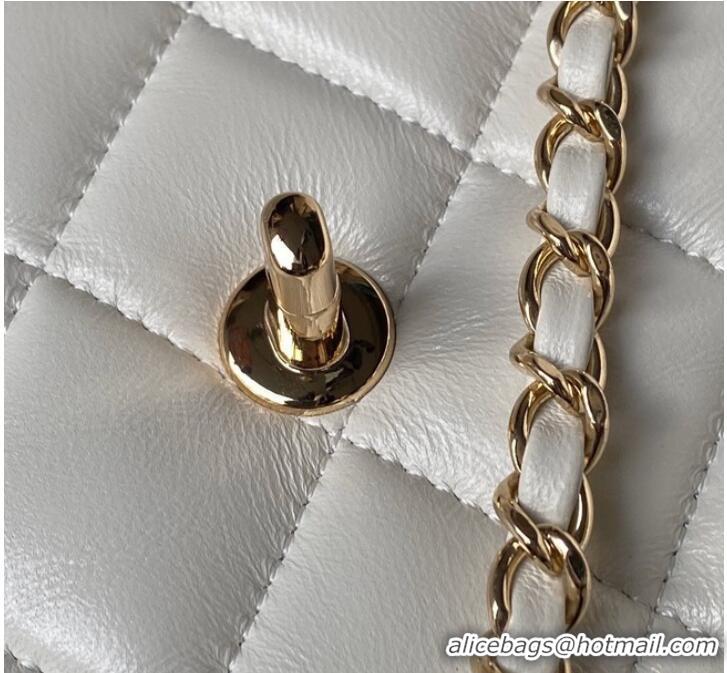 Buy Inexpensive Chanel small flap bag with top handle AS4543 White