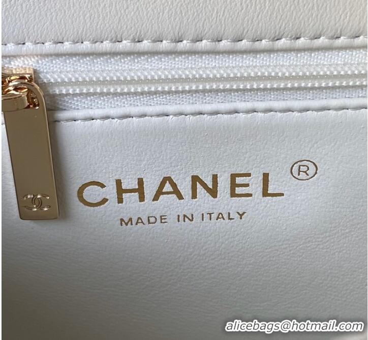 Buy Inexpensive Chanel small flap bag with top handle AS4543 White