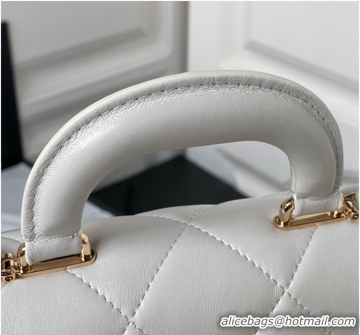 Buy Inexpensive Chanel small flap bag with top handle AS4543 White