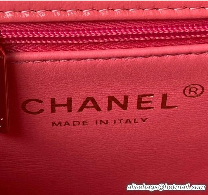 Top Grade Chanel small flap bag with top handle AS4543 Pink