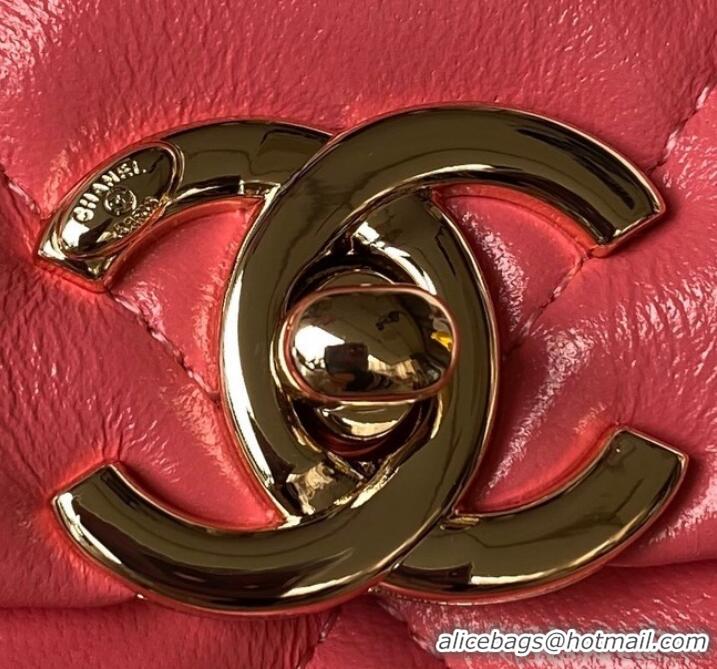 Top Grade Chanel small flap bag with top handle AS4543 Pink