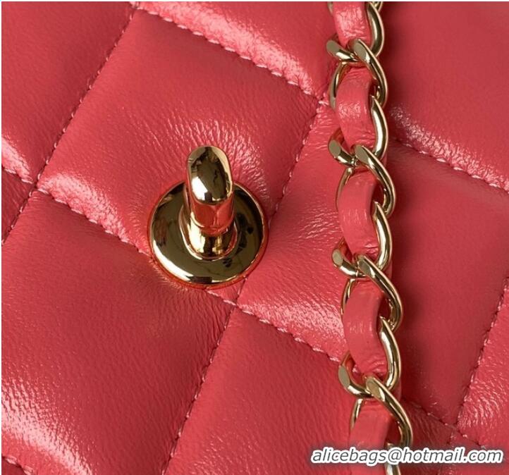 Top Grade Chanel small flap bag with top handle AS4543 Pink