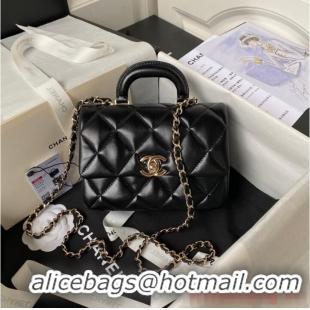 Super Quality Chanel small flap bag with top handle AS4543 Black