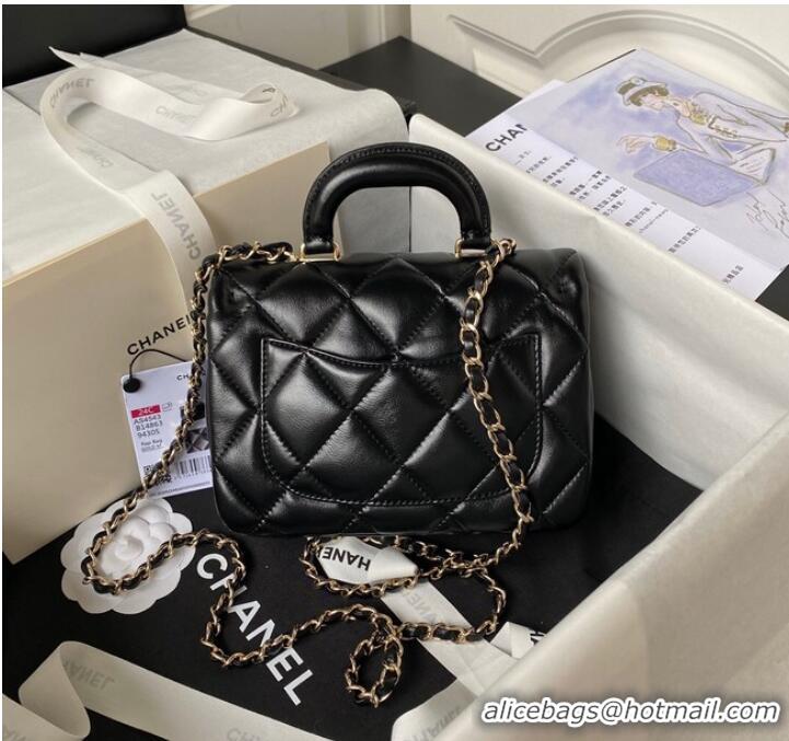 Super Quality Chanel small flap bag with top handle AS4543 Black