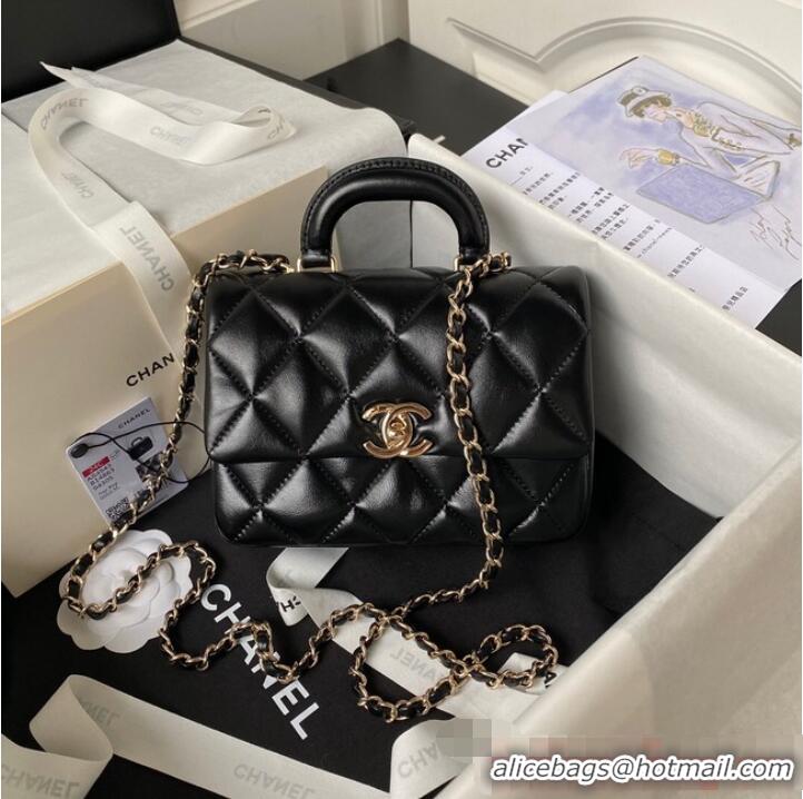 Super Quality Chanel small flap bag with top handle AS4543 Black