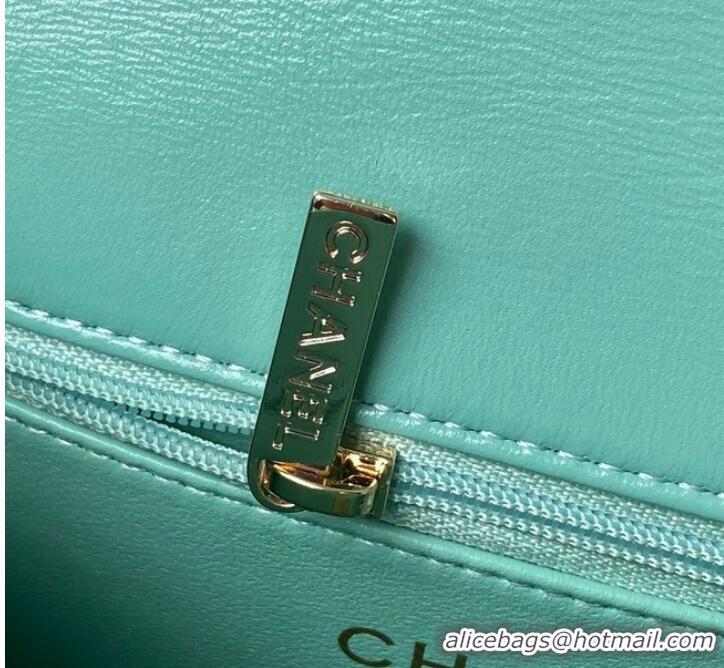 Well Crafted Chanel small flap bag with top handle AS4543 Green