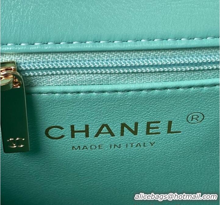 Well Crafted Chanel small flap bag with top handle AS4543 Green